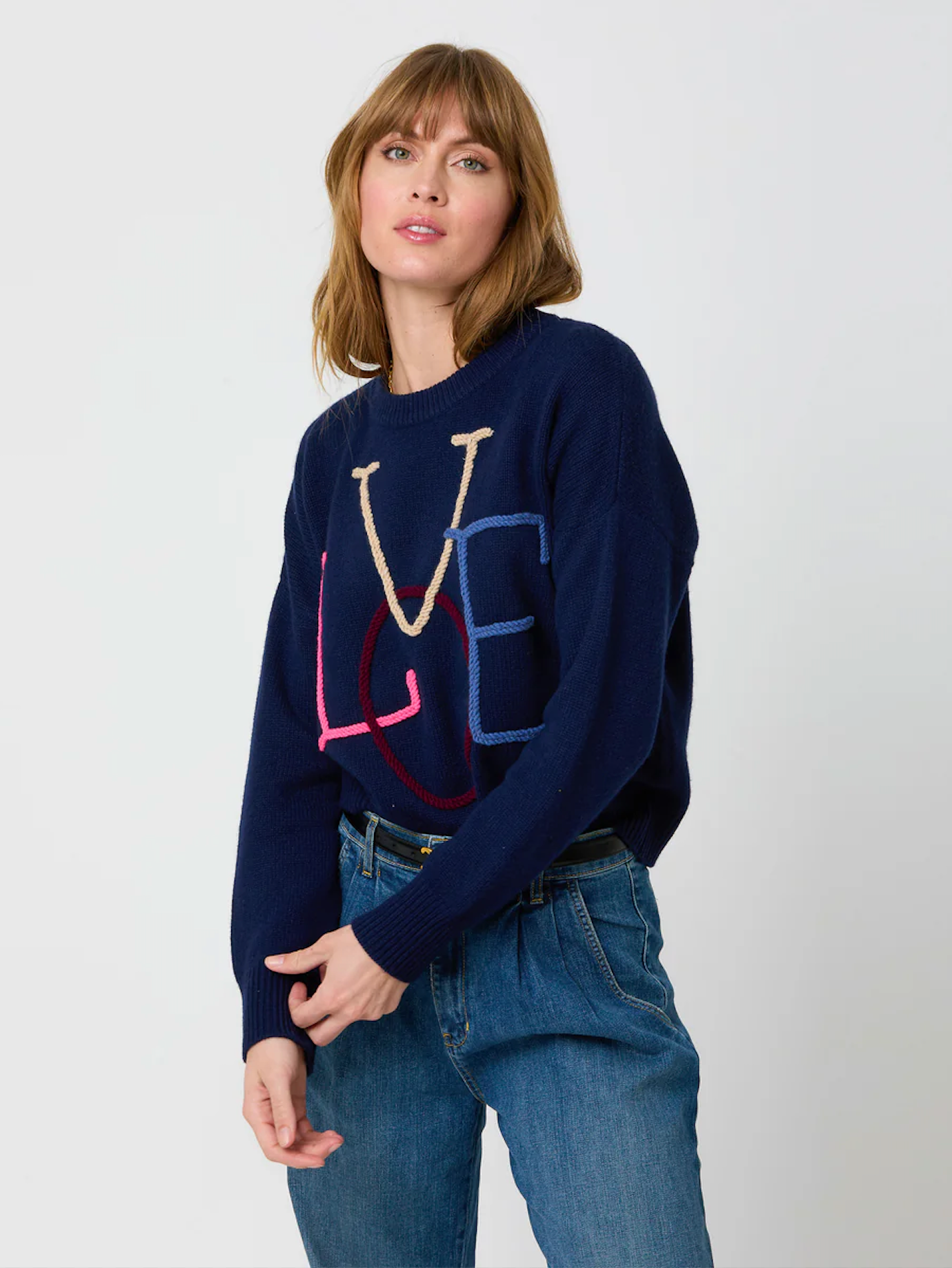 Kerri Rosenthal Boyfriend Logo Cashmere Sweater