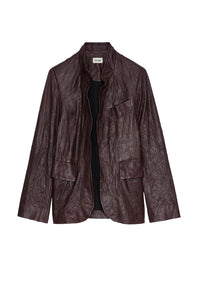 Zadig & Voltaire Verys Crinkled Leather Blazer