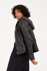 Mauritius Yoa Hodded Leather Jacket
